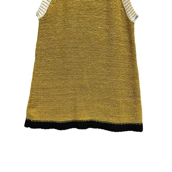 MOTH Anthropologie Mustard Yellow Knit Halter Tank Top Sweater Size M - Picture 2 of 9